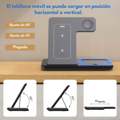 Estación de Carga Inalámbrica Plegable 3 en 1