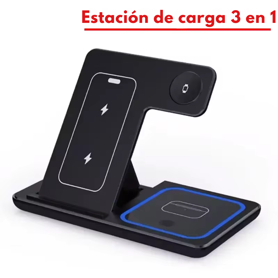 Estación de Carga Inalámbrica Plegable 3 en 1